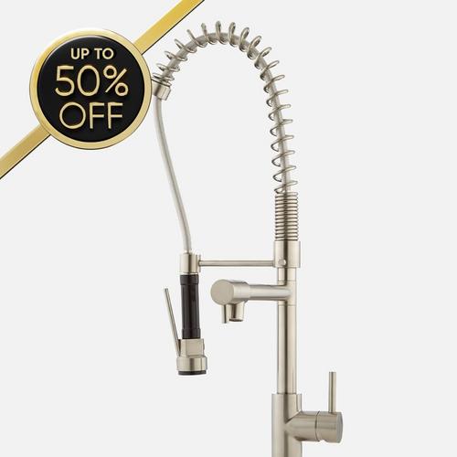 Levi Kitchen Faucet with Pull-Down Spring Spout - Brushed Nickel